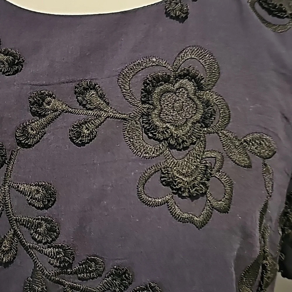 Banana Republic Navy Embroidered Jacquard Dress size 6 - Picture 4 of 7